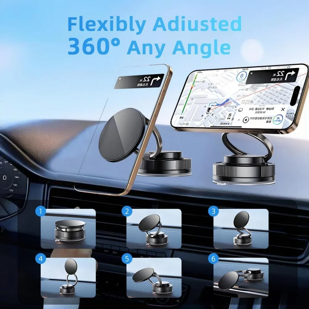 360をアップグレード ° 真空磁石式スマートフォンホルダー - Phone Accessories Holder Car のレビューと価格