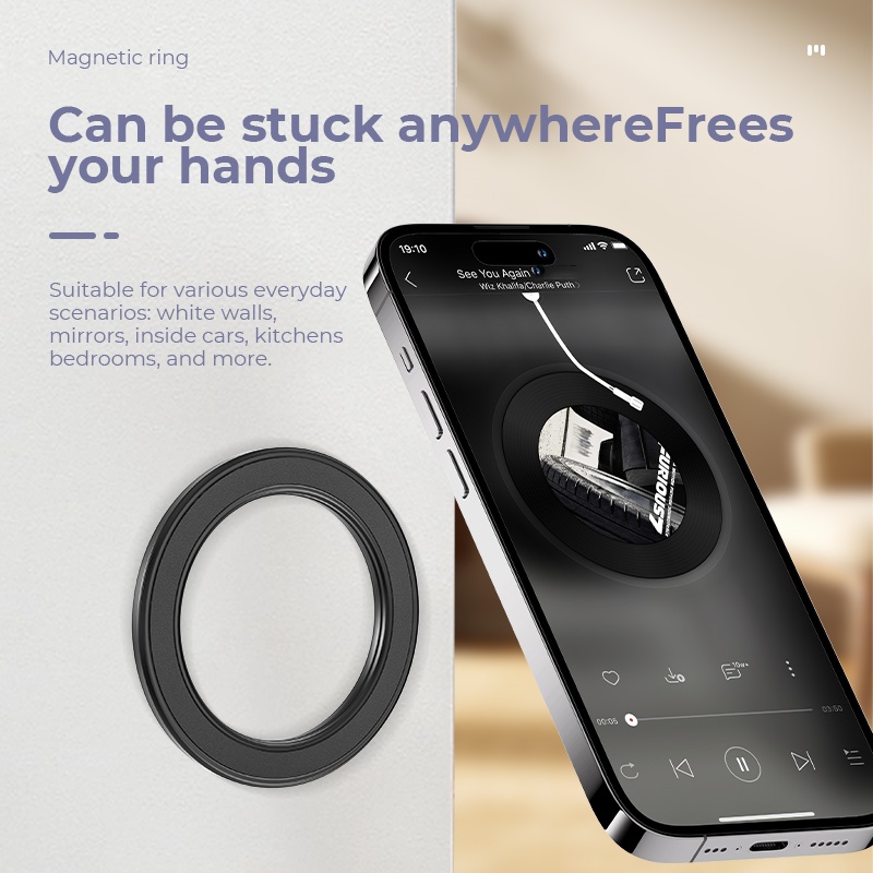 MagSafe対応 強力マグネットリング式スマホホルダー 粘 - Phone Accessories Holder Car のレビューと価格