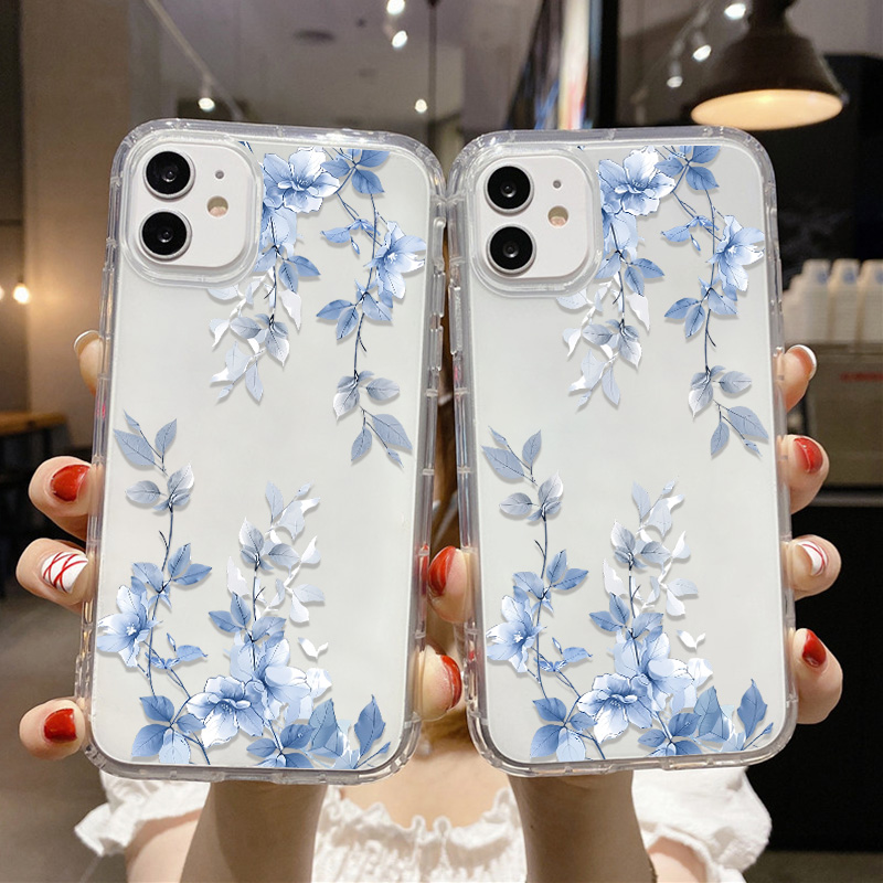 青い花柄の透明なiPhoneケース iPhone 15 Pr - Apple Iphone 15 のレビューと価格