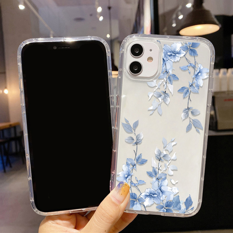 青い花柄の透明なiPhoneケース iPhone 15 Pr - Apple Iphone 15 のレビューと価格